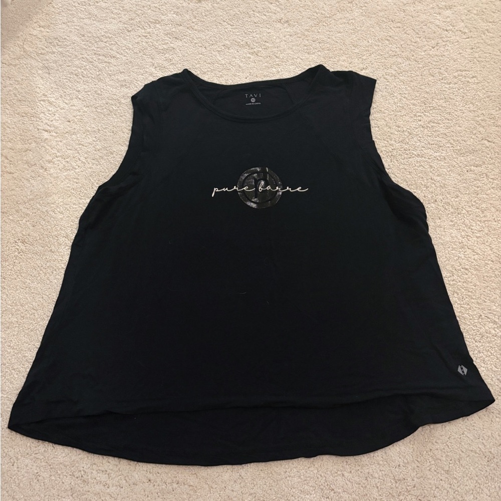 Pure Barre Sleeveless Black Workout Top Medium
